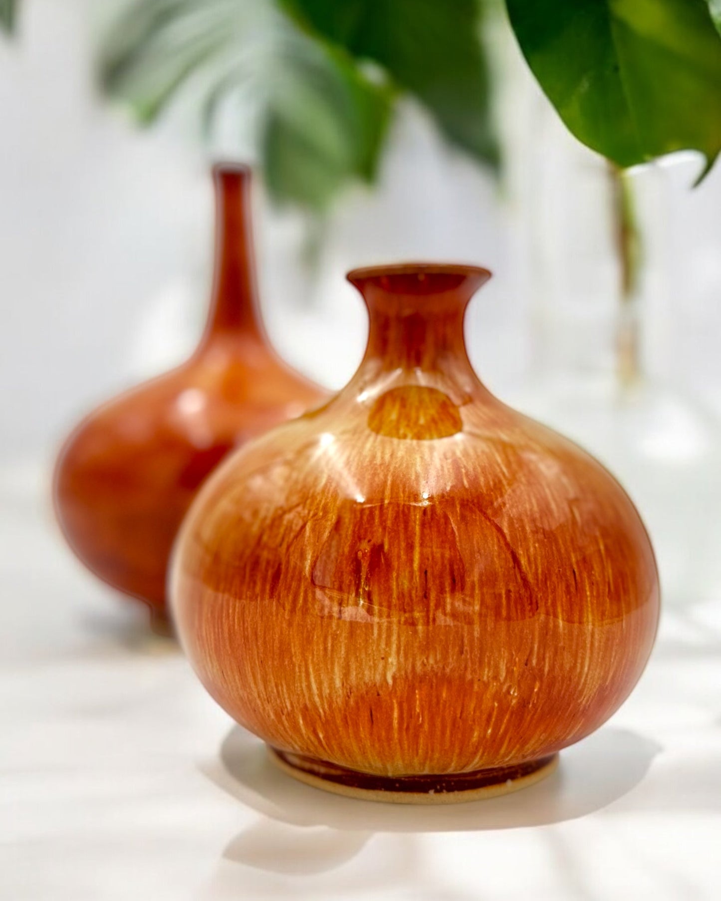Amber Flame Vase Set