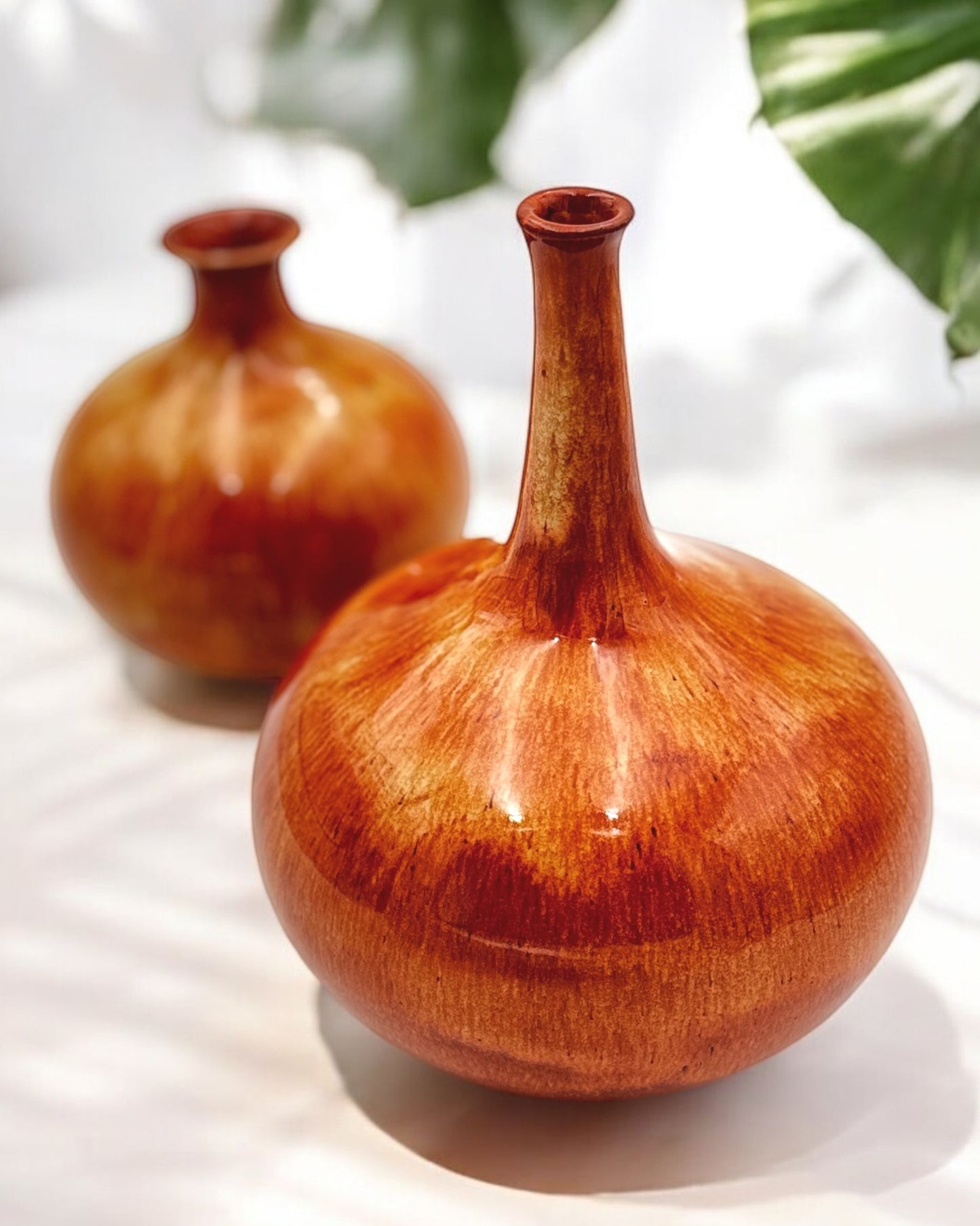 Amber Flame Vase Set