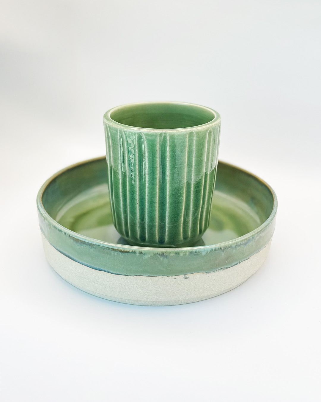 Meadow Green Dish & Tumbler