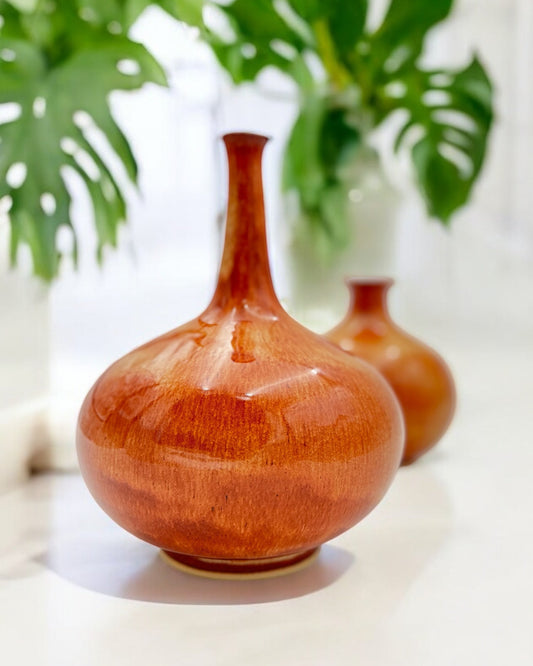 Amber Flame Vase Set